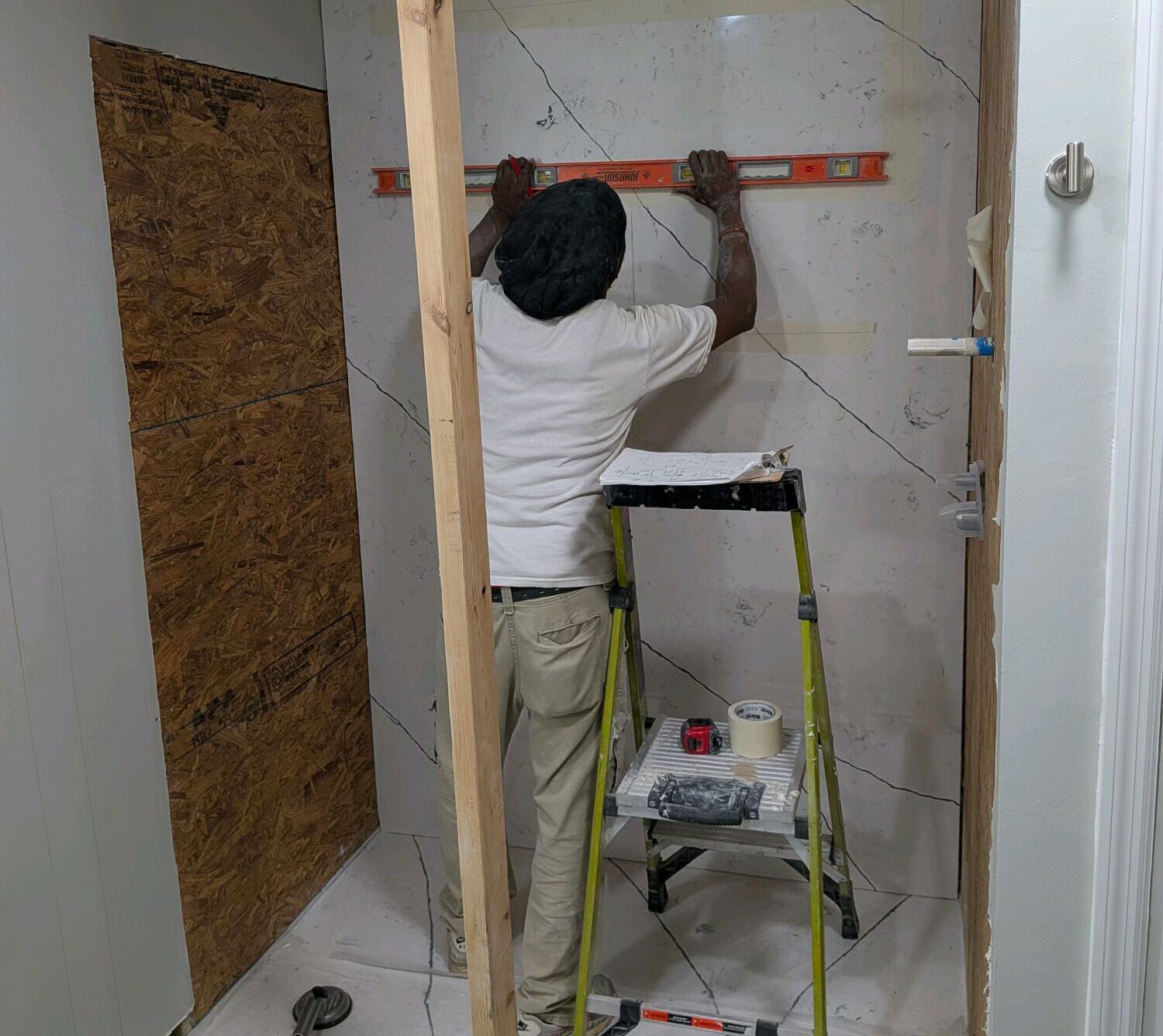 Numa Shower system framing stage wall preparation
